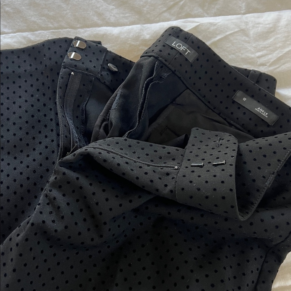 Women’s Black Dotted Dress Pants